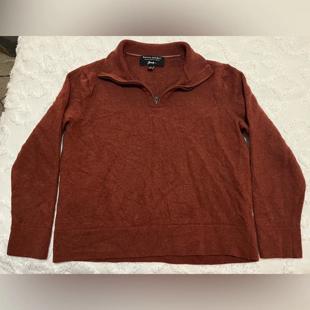 Banana Republic Italian Merino Yarn Half Zip Sweater